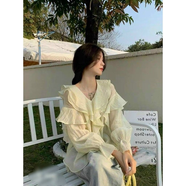 Áo Bèo Chất Tơ Nhăn Phong Cách Hàn Quốc