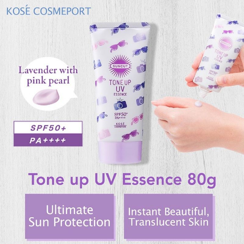 (Cam kết hàng Nhật chính hãng)Kem chống nắng lên tone Kose Tone Up UV Essence Water Proof SPF50+ 80g