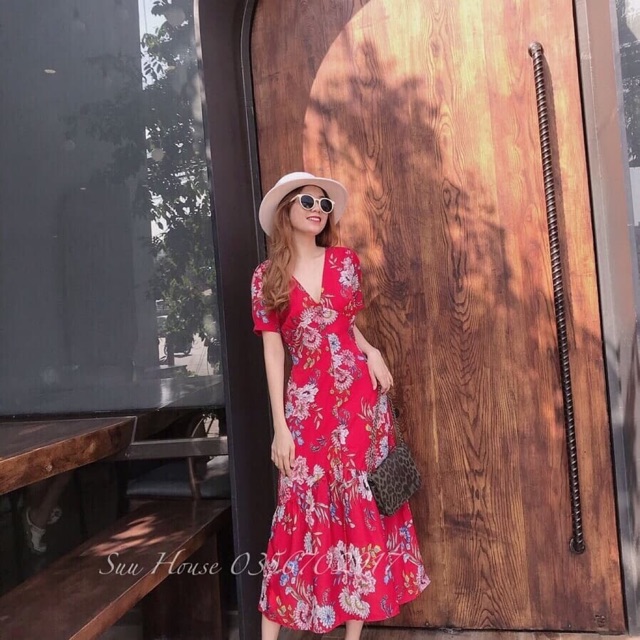 Đầm maxi đuôi cá DHT011 (ảnh thật trải sàn)