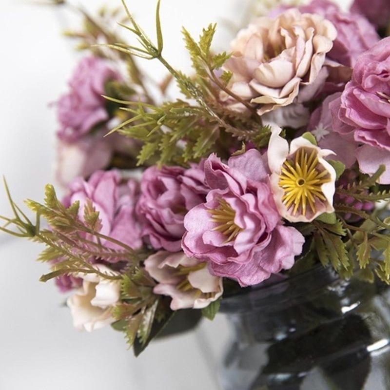 1 Bó Hoa Lụa đẹp Mô Phỏng Theo Phong Cách Châu Âu Hoa Hồng Bi Nhỏ Hoa Trang Trí Văn Phòng đám Cưới Tại Nhà