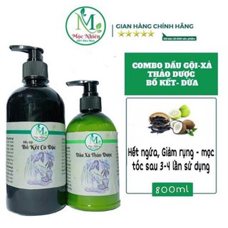 Cặp Dầu gội mọc tóc- bồ kết MỘC NHIÊN (HANDMADE)