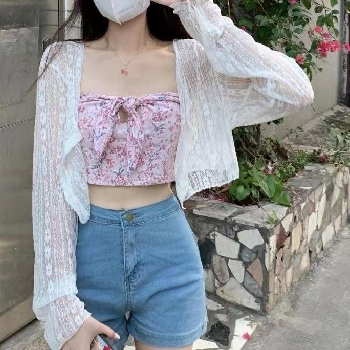 Áo Khoác Cardigan Chiffon Ren Mỏng Điều Hòa Nhiệt Độ Chống Nắng Thanh Lịch