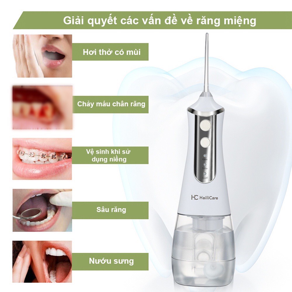 Tăm nước  máy tăm nước cầm tay cao cấp mini, vệ sinh răng miệng cho cả nhà Hailicare