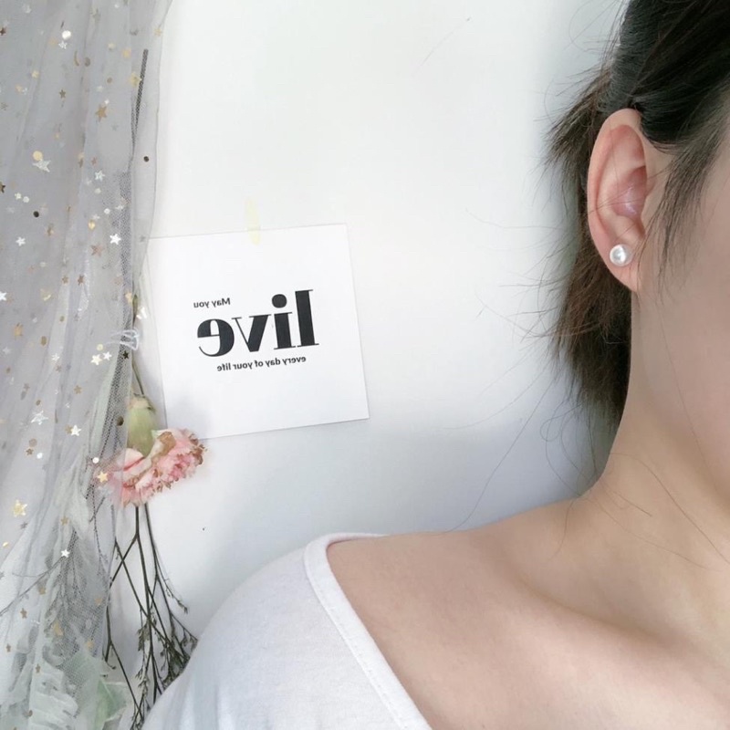 Bông Tai Kim Bạc S925 Gắn Ngọc Trai Nhân Tạo Đơn Giản Nhẹ Nhàng Thời Trang Dành Cho Nữ