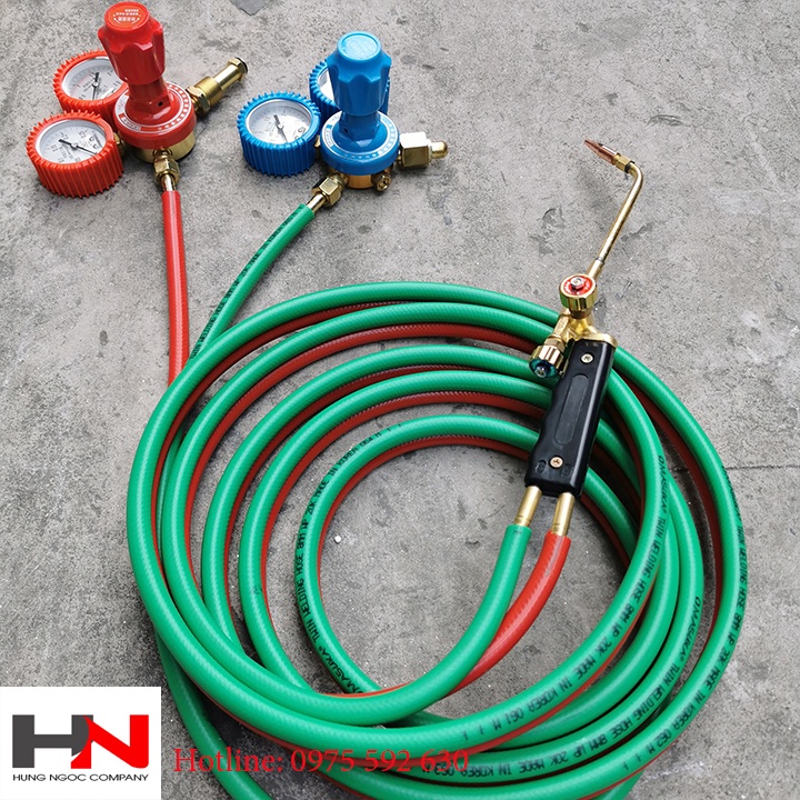 Bộ hàn gió đá thông dụng gồm 5m 1 mỏ hàn 5 béc, 1 dh ga 1 dh oxy