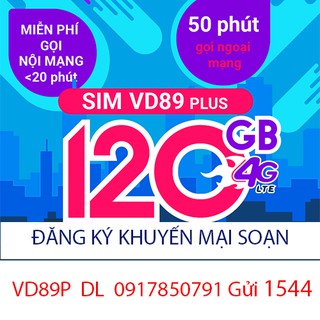 Sim 3g/4g vinaphone vd89plus sim 10 số dễ nhớ