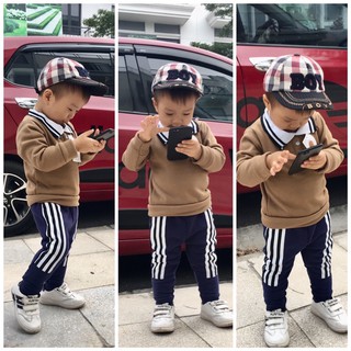 bộ nỉ lót lông cực ấm áp cho bé trai bé gái - BCD