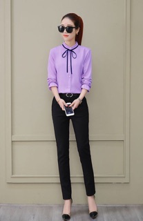 Áo sơ mi nữ tay nhún (M, L)