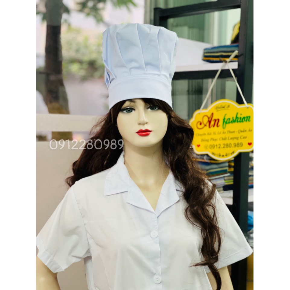Nón Đầu Bếp, Nón Bếp Trưởng Nam Nữ Cao Cấp Nhiều Màu Sắc _ Hình chụp thật