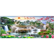TRANH ĐÍNH ĐÁ PHONG CẢNH LƯU THỦY SINH TÀI Y8319 (200*90) Y8317 - 120x60 Y8318 - 150x70