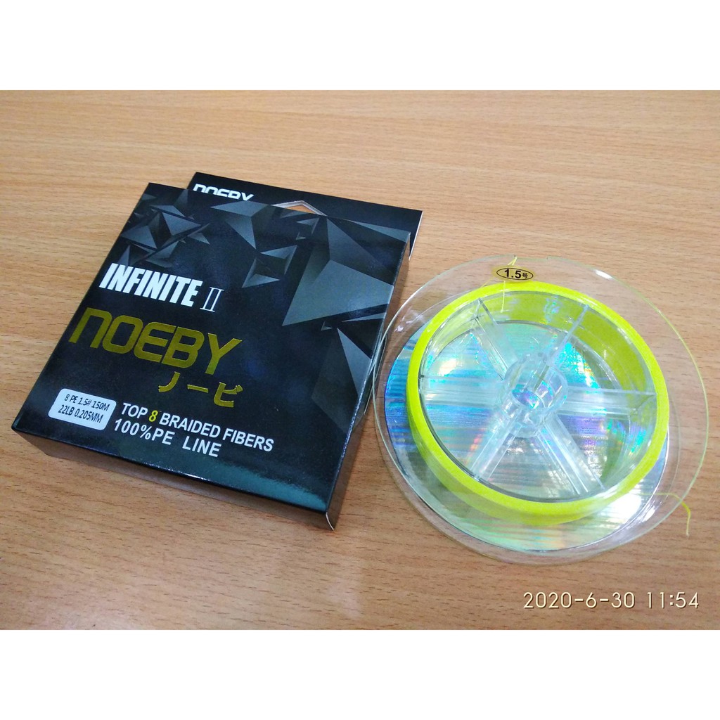 Dây Câu Cá Noeby Infinite II - Dây PE - 150m - 300m - Màu Vàng