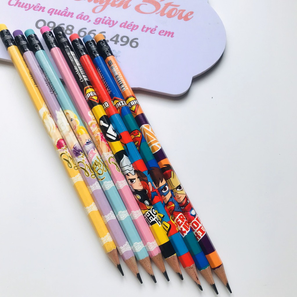 Bút chì gỗ 2B Hải Hà - Công chúa, siêu nhân cho bé