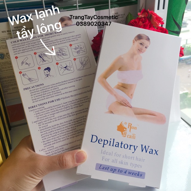 Wax lạnh tẩy lông Depilatory wax Run Caili 10 miếng