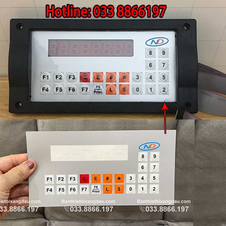 Decal mặt bàn phím xăng dầu ND Nam Dương