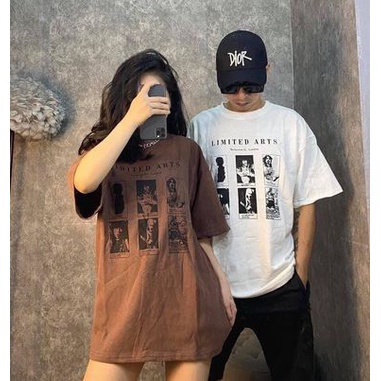 Áo thun unisex tay lỡ áo phông nam nữ oversize fom rộng chất cotton khô 3158 in chứ limiter fom 65kg đổ về