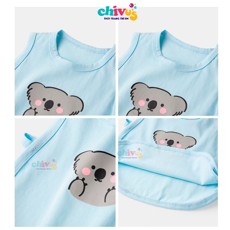 Áo ba lỗ bé trai bé gái chất cotton thiết kế hở sườn CHIVU's KID quần áo trẻ em 1 2 3 4 5 6 tuổi