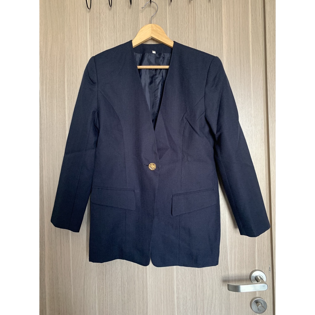 Áo vest ko cổ si tuyển màu xanh than