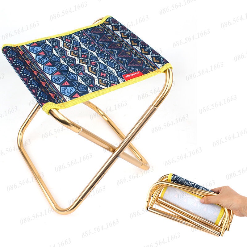 Ghế Gấp Gọn Dã Ngoại Mini Bỏ Túi Hợp Kim Nhôm - Ghế Du Lịch Cắm Trại Câu Cá Tải Trọng 70kg