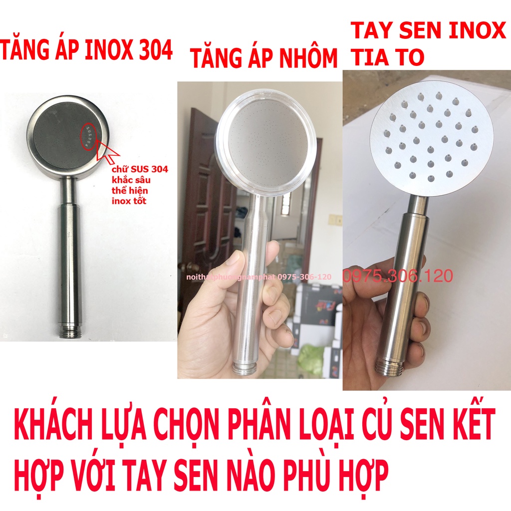 [HÀNG A1 có vòng xanh đỏ] Bộ Củ Sen Tắm NÓNG LẠNH và Tay Sen và Dây 100%  INOX 304 N2002 Fotar, lõi nước tốt hàng đẹp