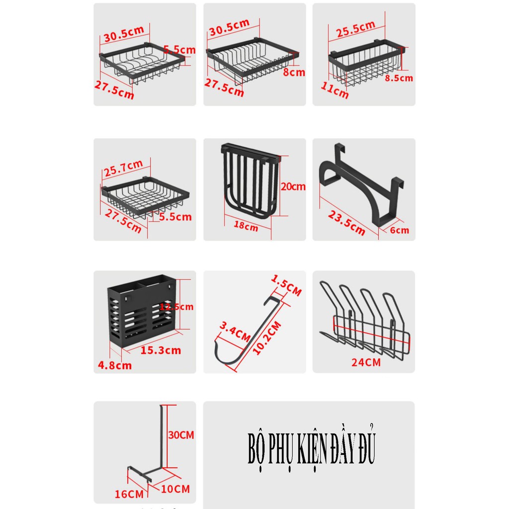 [KỆ INOX] Kệ đựng chén bát đĩa đa năng, bằng inox cao cấp (đủ kích thước)