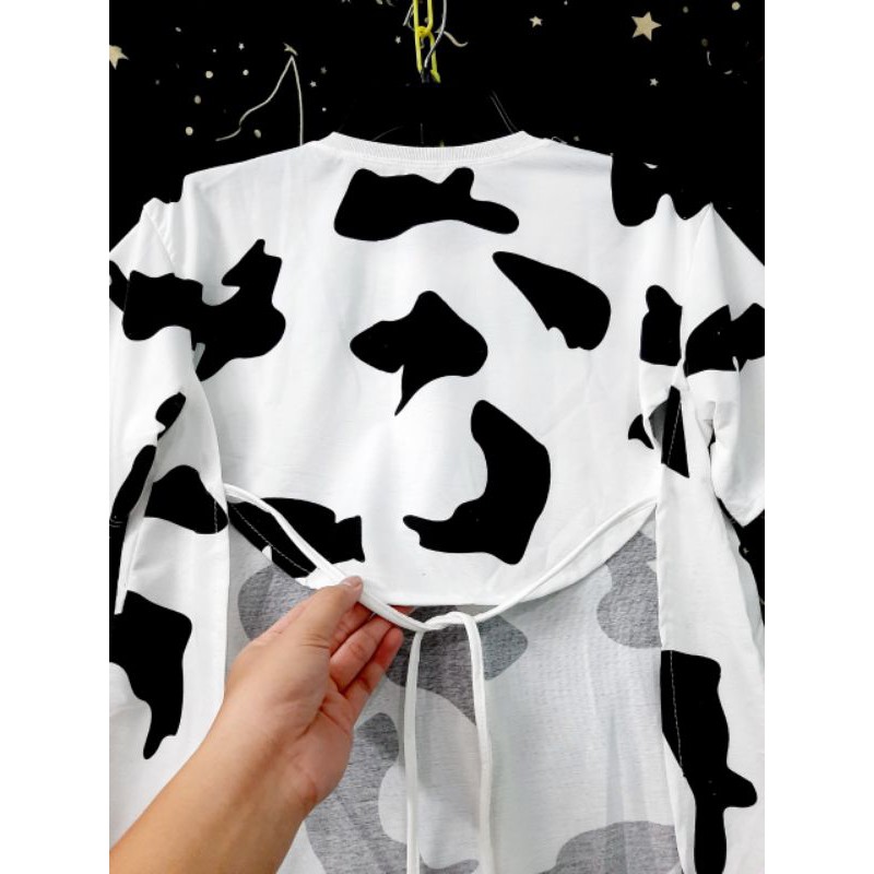 Áo bò sữa kiểu cột nơ lưng 1991xshop- Áo kiểu bò sữa