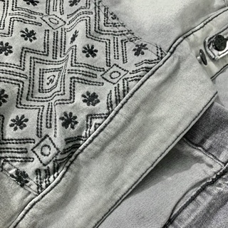 Áo Khoác Jeans Bò Unisex Dáng Ngắn Phối Túi Thêu Hoạ Tiết LULAROE Hàng Xuất Dư Xịn Cao Cấp Chất Siêu Đẹp Nặng Tay Xám L #6