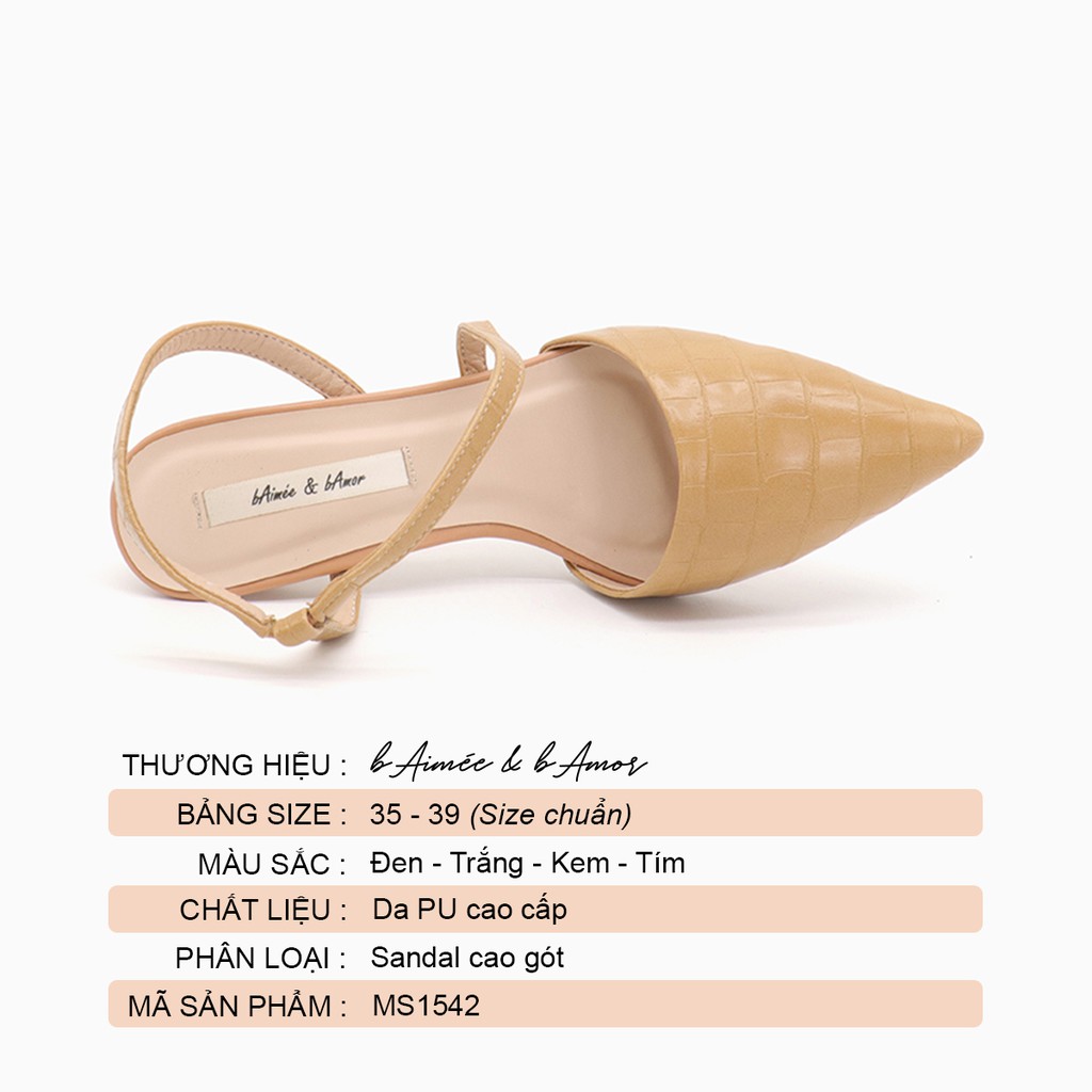 Giày sandal nữ quai mảnh đế nhọn cao 7p bít mũi thời trang bAimée &amp; bAmor - MS1542 01