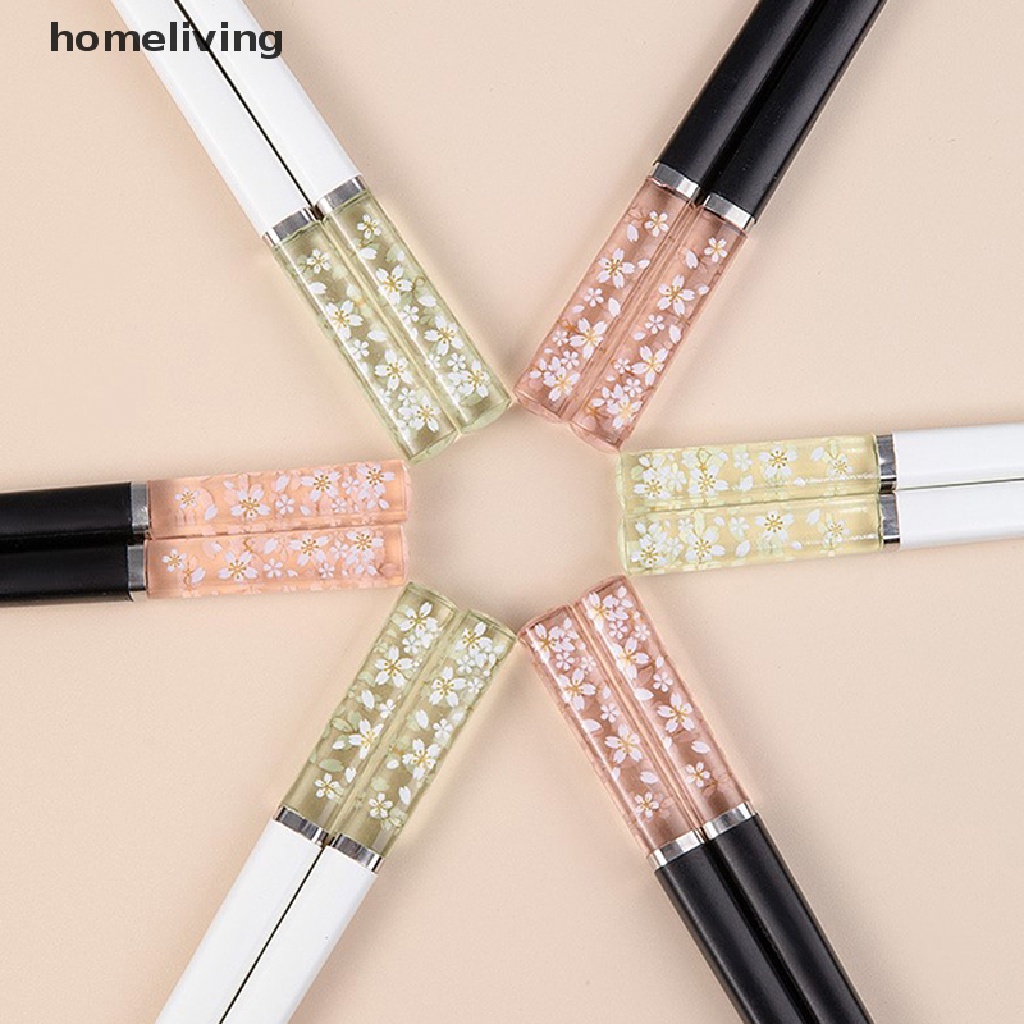 homeliving Amber Cherry Blossom Alloy Chopsticks Chinese Chopsticks Reusable Tableware .