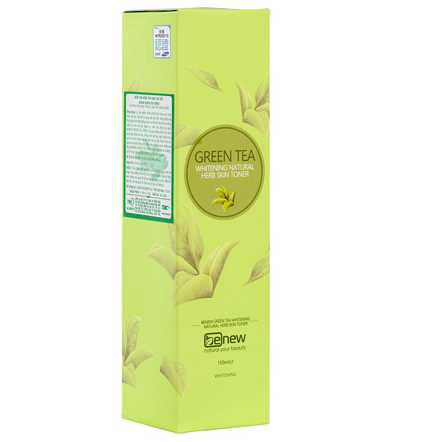 Nước hoa hồng hàn quốc dành cho da mụn da dầu nhờn Benew Toners Green Tea 150ml/Hộp tinh chất trà xanh tự nhiên