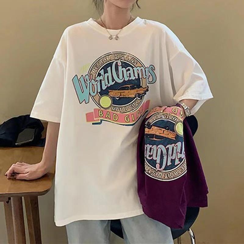 NRVP T-shirt female summer 2021 new Korean version loose large size short-sleeved student shirt ins trend tees