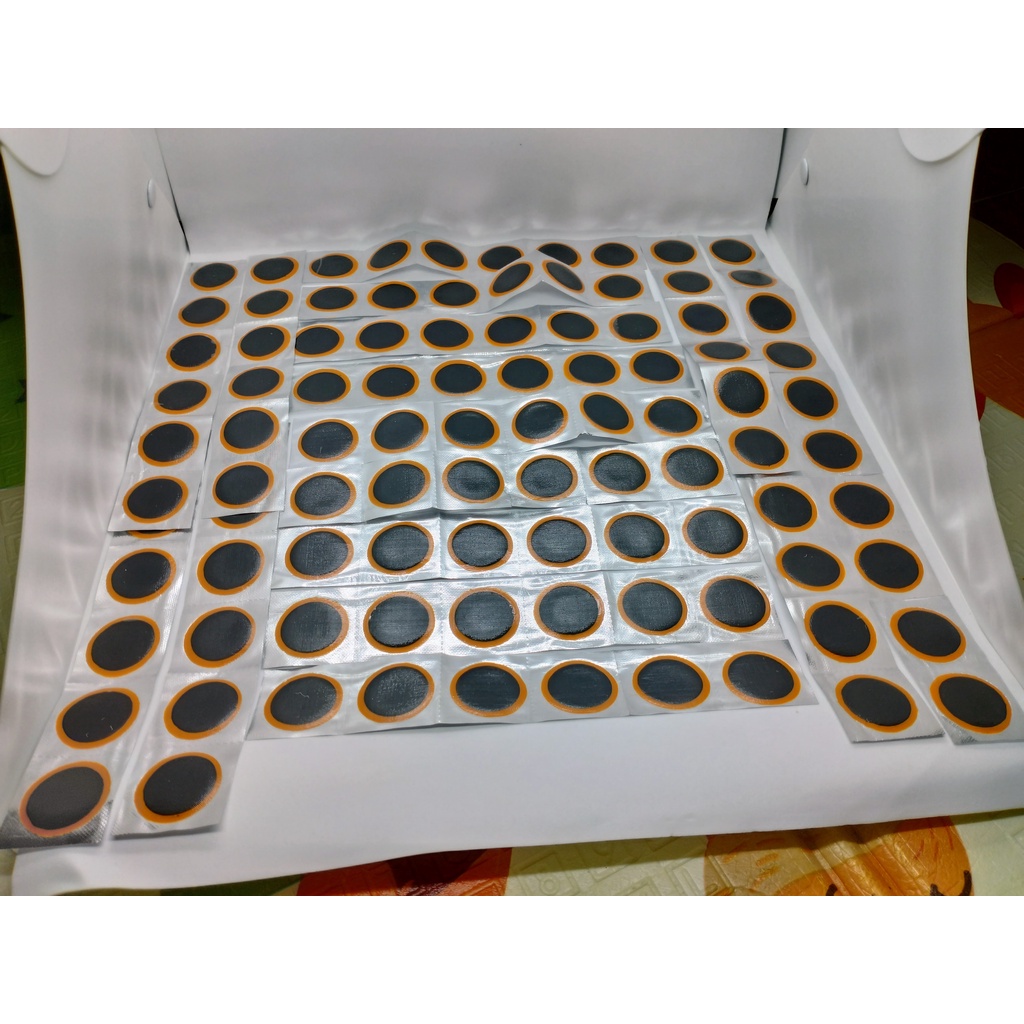 100 Miếng vá Săm, Vá Lốp, Vá Vỏ,Vá ruột, Vá đa năng - Kích thước 32mm dành cho Ôtô, Xe Máy-R-02