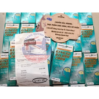 Bổ não ginkgo healthy care úc