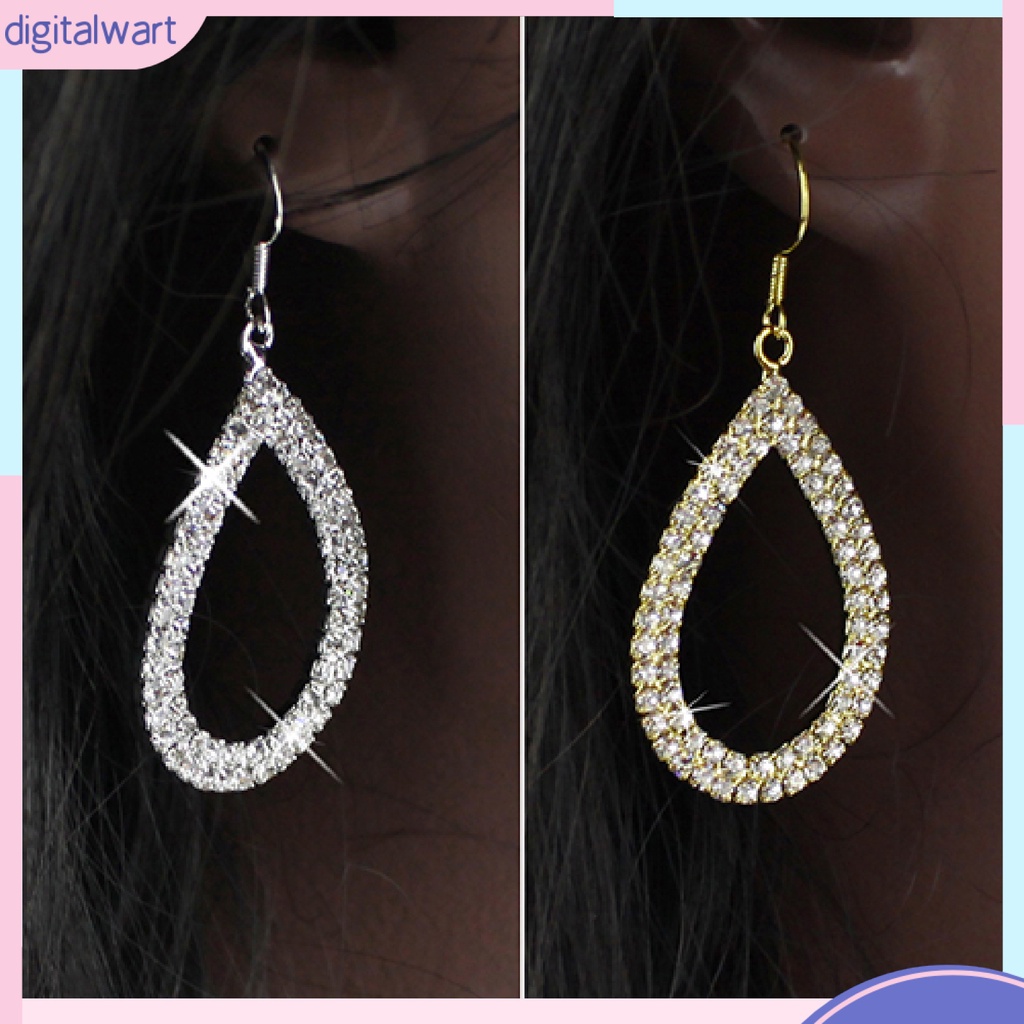 Bông tai hình giọt nước đính đá lấp lánh thời trang dành cho nữ