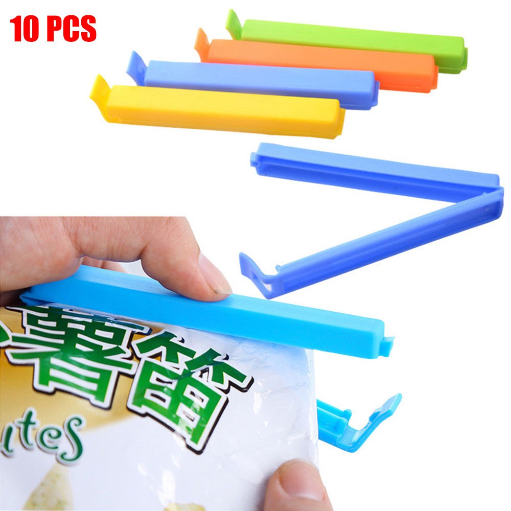 Set 10 kẹp miệng túi thực phẩm nhà bếp màu ngẫu nhiên