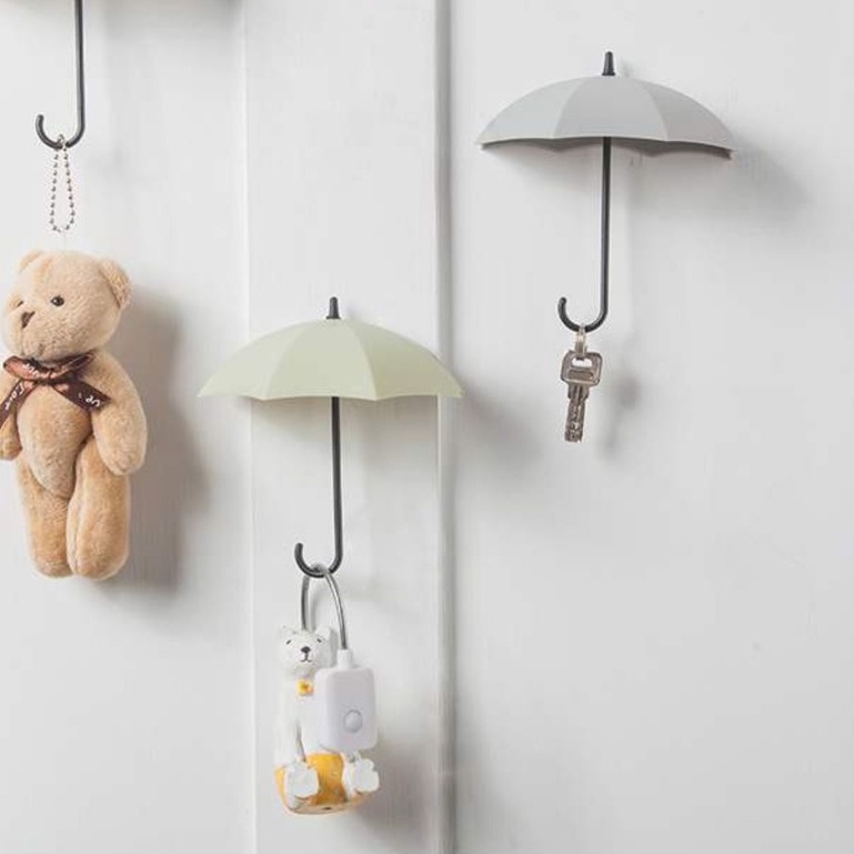 (Set 3) Móc Dính Tường Trang Trí, Móc Dán Tường Hình Chiếc Ô Dễ Thương, Trang Trí Kiểu Dáng Lạ Mắt - 𝗚𝗜𝗔𝗗𝗨𝗡𝗚𝗛𝗔𝗡𝗢𝗜𝟯𝟵