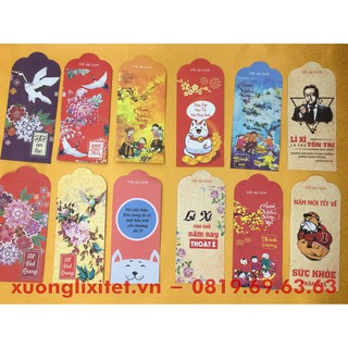 [GIÁ XƯỞNG_150đ] combo 100 Bao lì xì nhiều mẫu bất kỳ (random) độc đáo giấy kraft tết 2020
