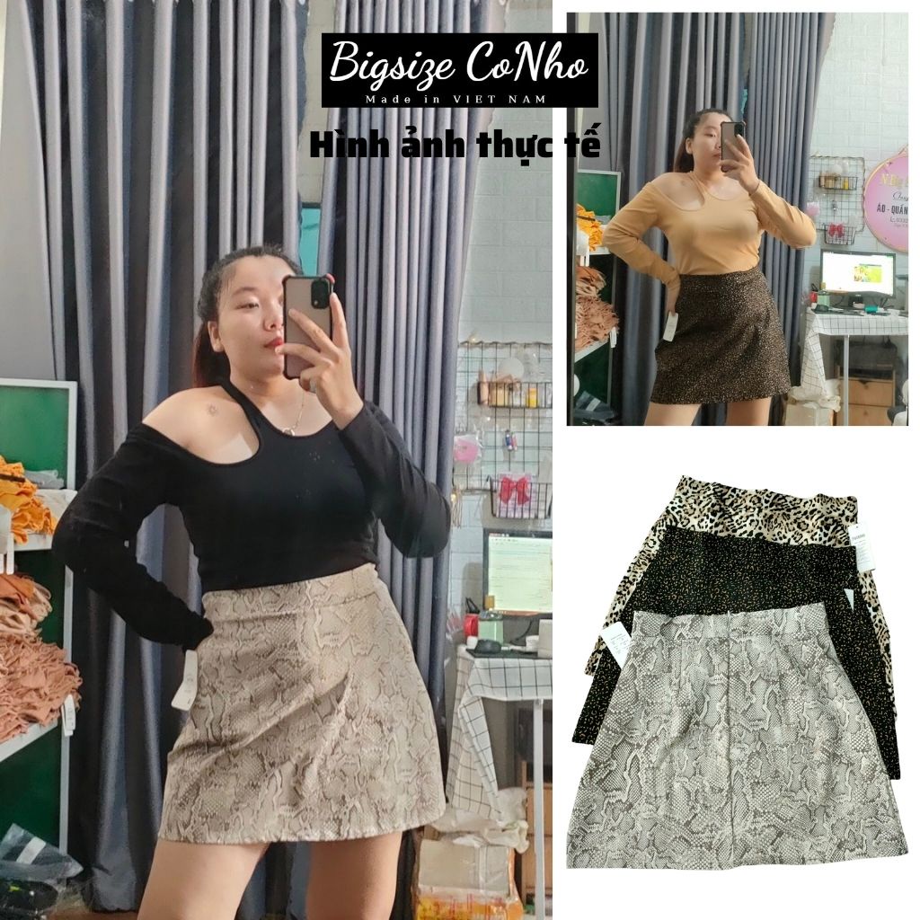 Chân Váy Beo BIGSIZE NỮ Chất Kaki Xuất Khẩu Co Dãn thoải mái, Size ngoại cỡ, 60-95 kg-Bigsize Cô Nhỏ