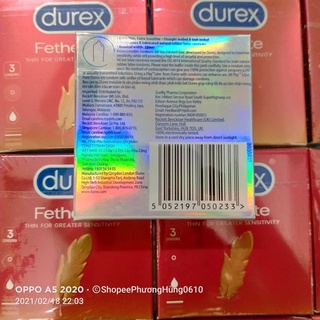 COMBO 5 Hộp 3 chiếc bao cao su Durex invisible( cực siêu mỏng)