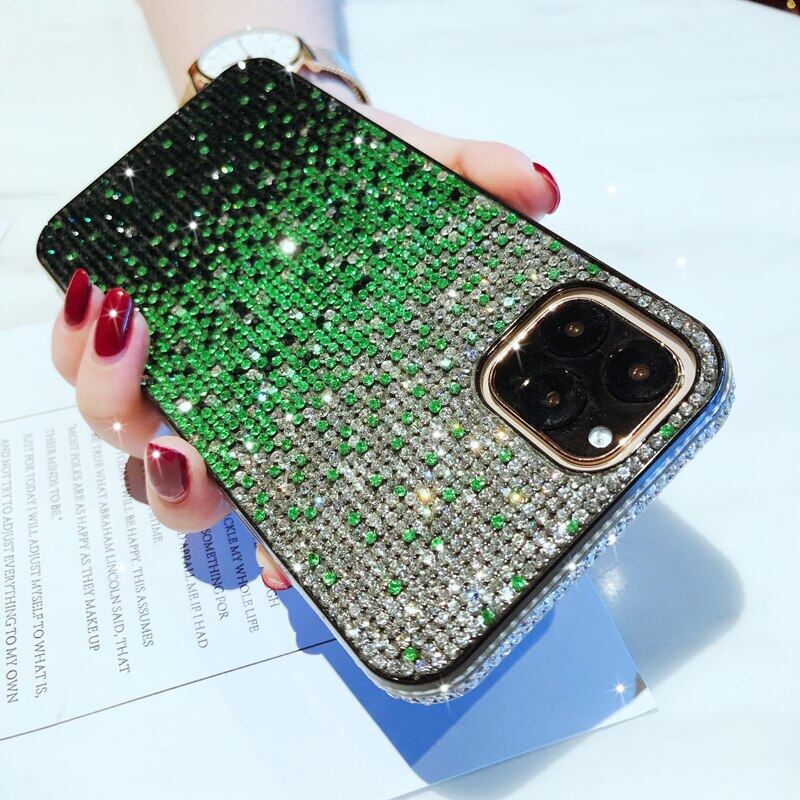 Ốp Điện Thoại Tpu Kim Cương Giả Lấp Lánh Kèm Giá Đỡ Cho iPhone 13 12 11 Pro Max 7 8 Plus X Xr Xs Max