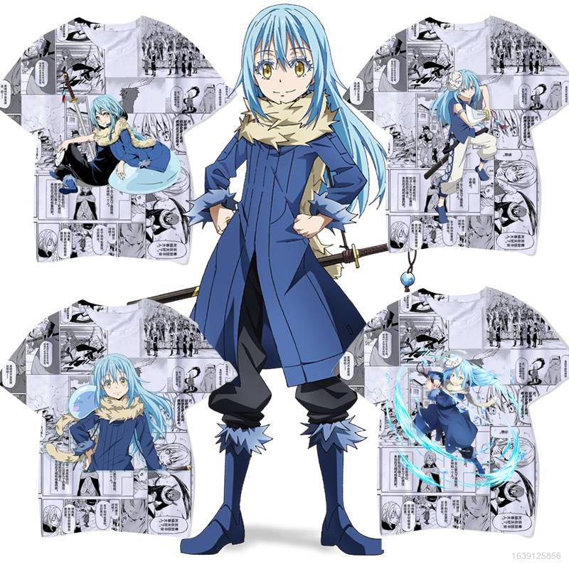 Áo thun tay ngắn dáng rộng in hình anime That Time I Got Reincarnated a Slime