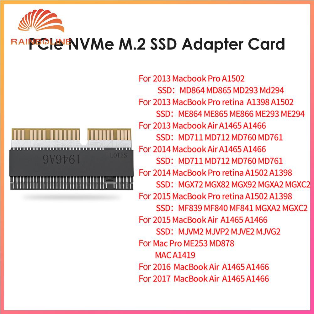 Bộ Chuyển Đổi M.2 Nvme Pcie Ssd Sang Laptop Cho Apple Macbook Air Pro Pci-E X4 2280