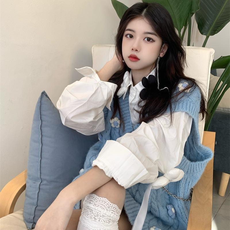 Áo Len Gile Không Tay Dệt Kim Nữ Cho Mùa Thu Đông Dày Dặn Vintage Retro Bánh Bèo Công Chúa Đi Làm Công Sở ALKT020