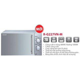 Lò vi sóng Sharp R-G227VN-M 20L (Bạc)
