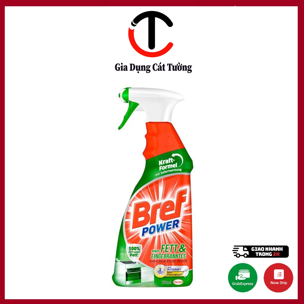 Xịt Tẩy Rửa Vết Bẩn Dầu Mỡ Nhà Bếp Đa Năng BREF 750ml HÀNG CHÍNH HÃNG