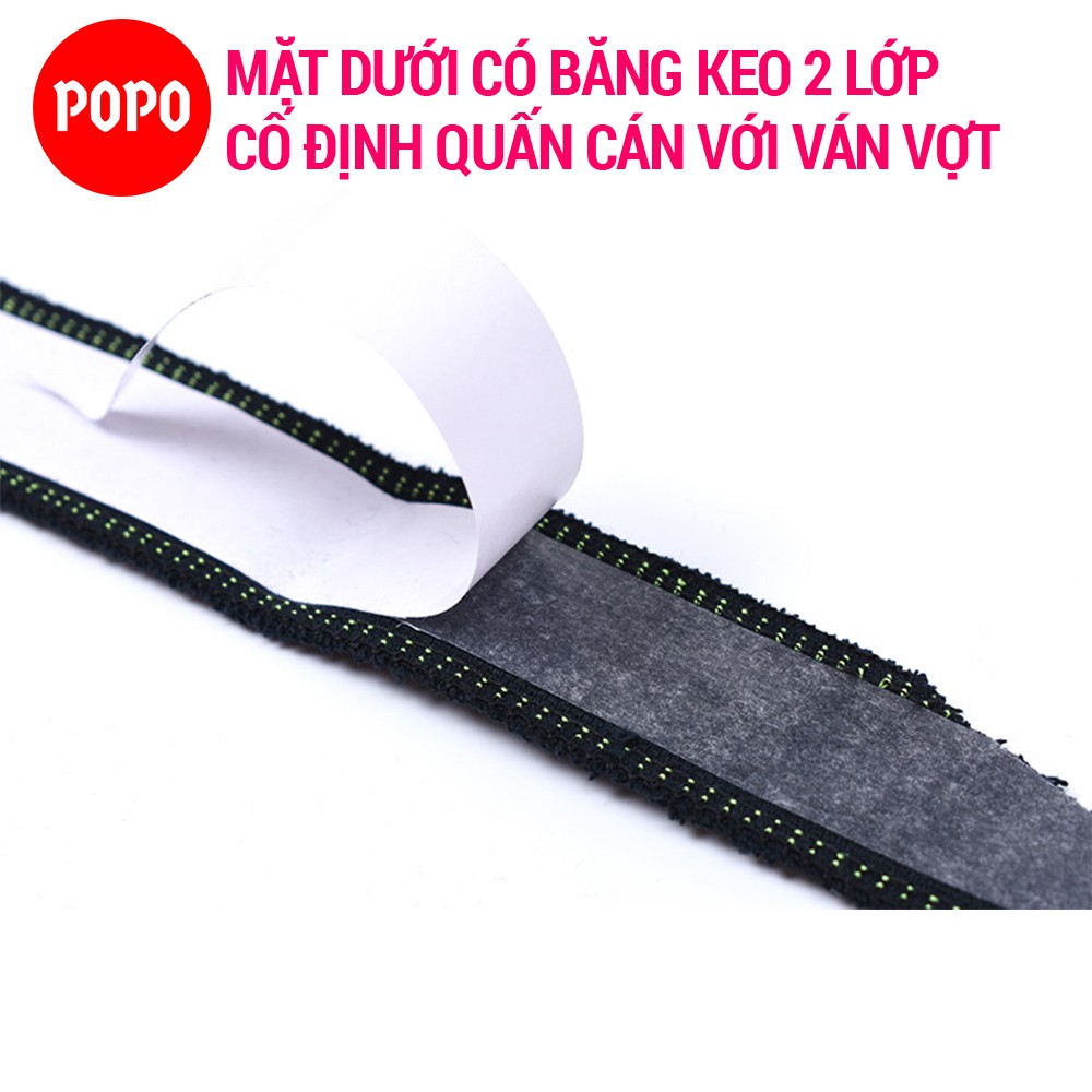 Quấn cán cầu lông chất liệu vải viền chỉ POPO GY110 thoáng khí, thoát mồ hôi, độ bám cao