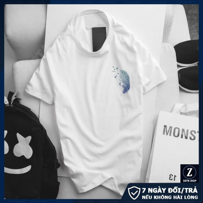 Áo thun nam đẹp - chất mát in 3D Lông Vũ ở ngực | BigBuy360 - bigbuy360.vn