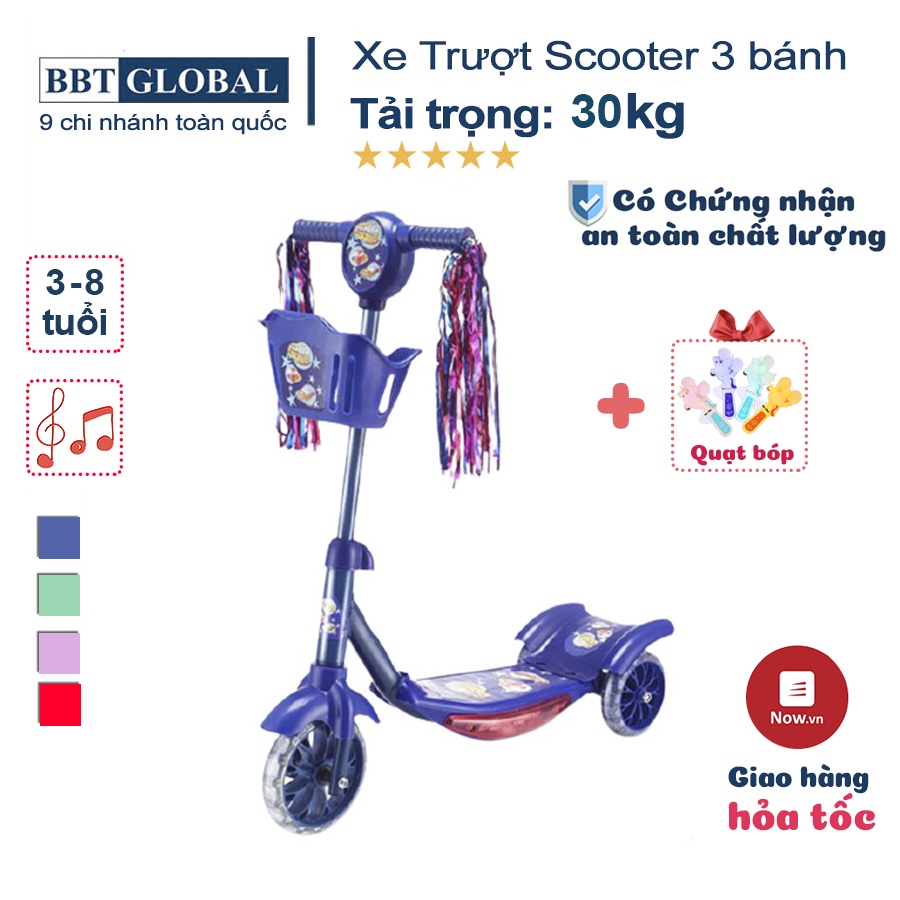 Xe trượt scooter 3 bánh có giỏ đựng đồ BBT Global KM066