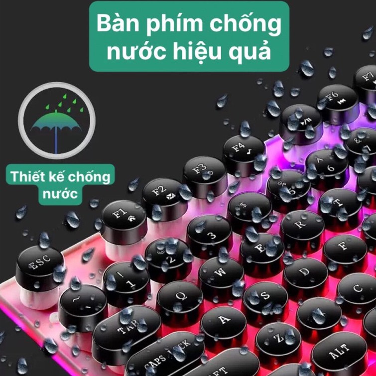 [COMBO 2 TRONG 1] Combo Chuột+bàn phím chính hãng thiết kế độc lạ phím tròn gắn đèn LED nhiều màu hiện đại
