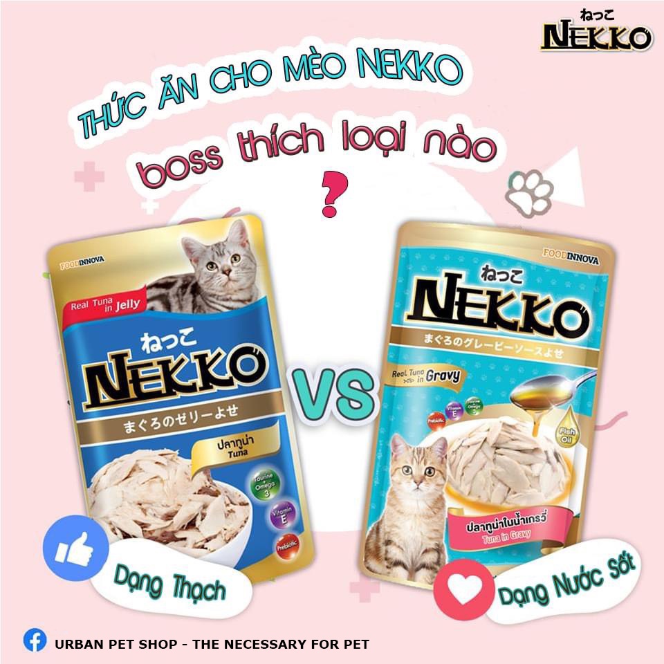 [Mã PET50K giảm Giảm 10% - Tối đa 50K đơn từ 250K] 𝗨𝗿𝗯𝗮𝗻_𝗡𝗲𝗸𝗸𝗼 Pate cho mèo 70g - Jelly/Gravy/Kitten