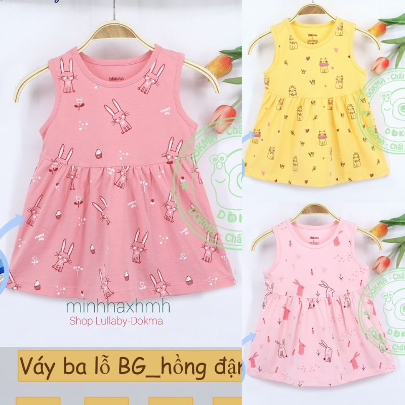 [Dokma] Váy ba lỗ Bé Gái siêu xinh 2021-chất PETIT (1-4T)